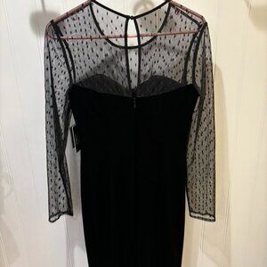 Guess Black Velvet and  Lace Cocktail Dress NWT